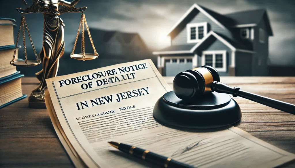 Foreclosure Notice of Default in New Jersey